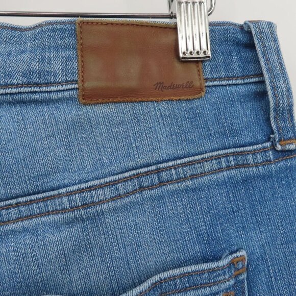 Madewell Women 32 9in High Rise Skinny Jeans Whiskered Distressed Denim Pockets - Picture 9 of 15